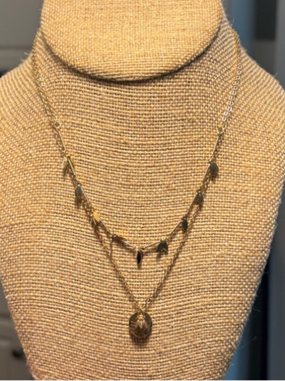 Gold-Tone Layered “Honey” Pendant Necklace